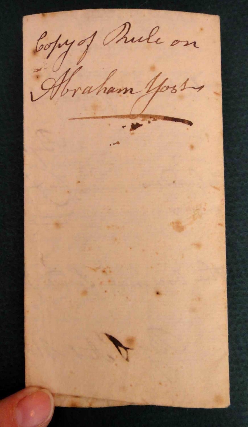 1815 antique NORRISTOWN PA handwritten LEGAL DOCUMENT Jacob SPARE Dan YOST land