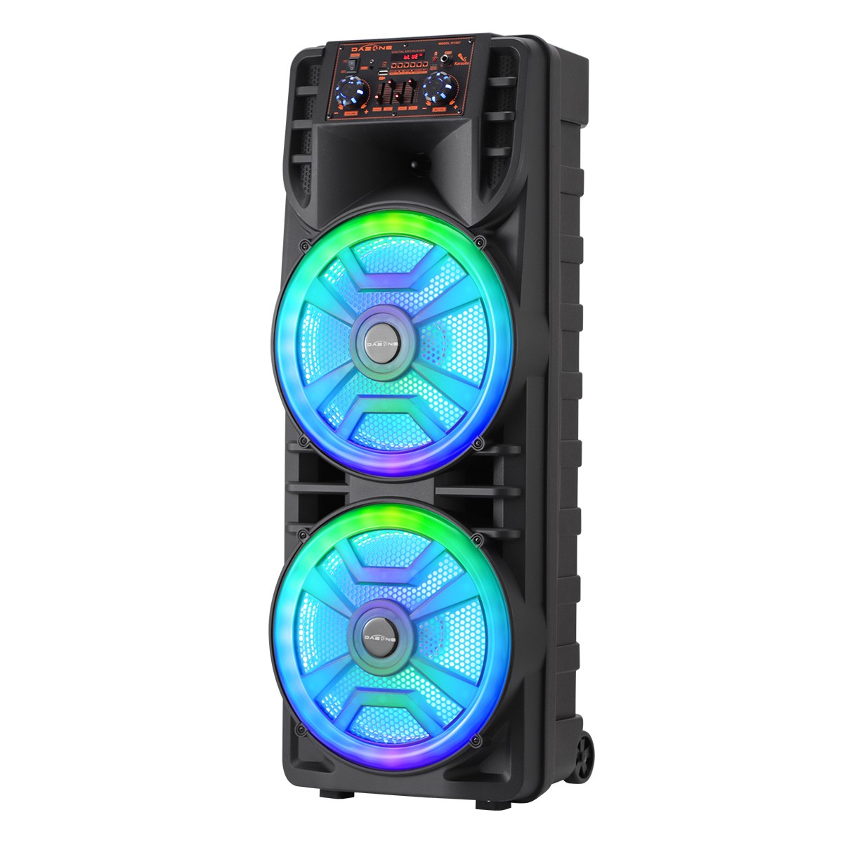 Dual 12" Portable Bluetooth Party Speaker Heavy Bass Sound with Mic FM Karaoke