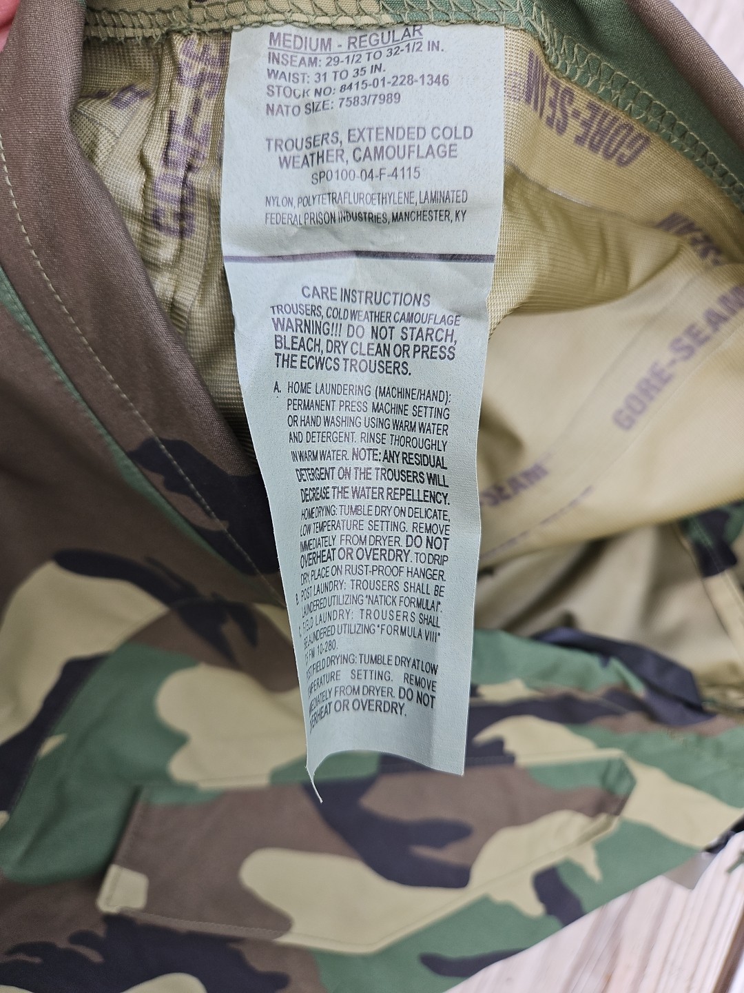 USGI Military Gore-Tex Trousers Cold Weather Woodland Goretex Med-Reg NEW