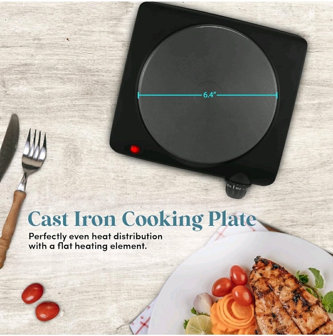 Estufa Cocina Hornilla Electrica Portatil Para Casa Apartamento Campamento 1000W