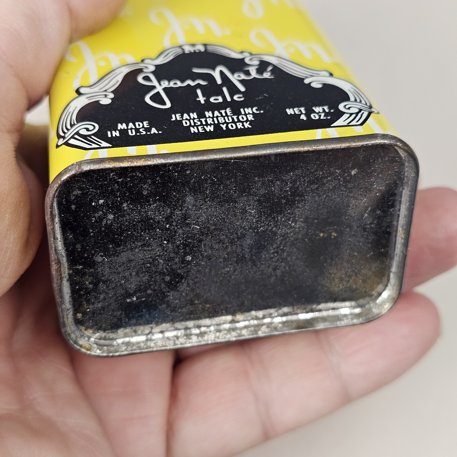 Vintage Jean Nate Talc Powder Tin 4oz USA 1950s No. 60