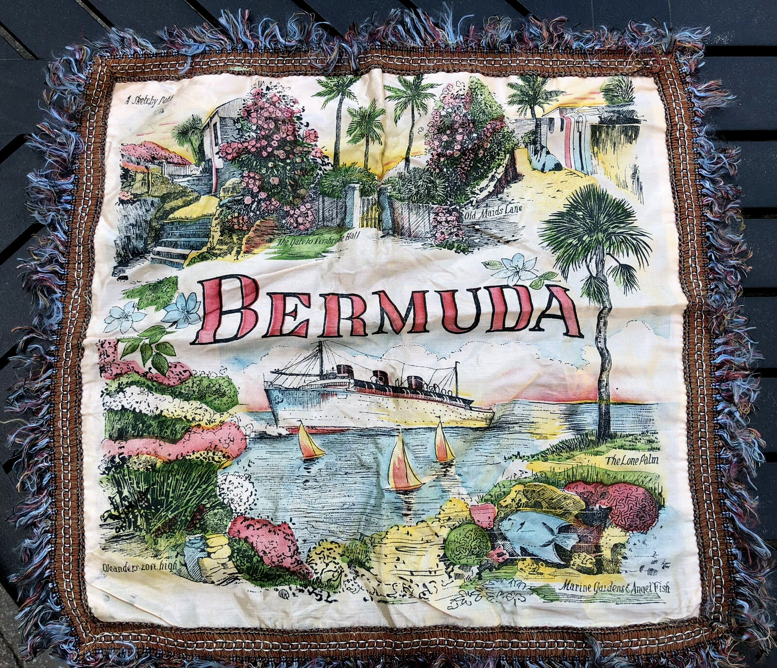 4 WW II ERA 1940's PILLOW SHAMS / CASE COVERS COVER WALL HANGING SATIN FINISH