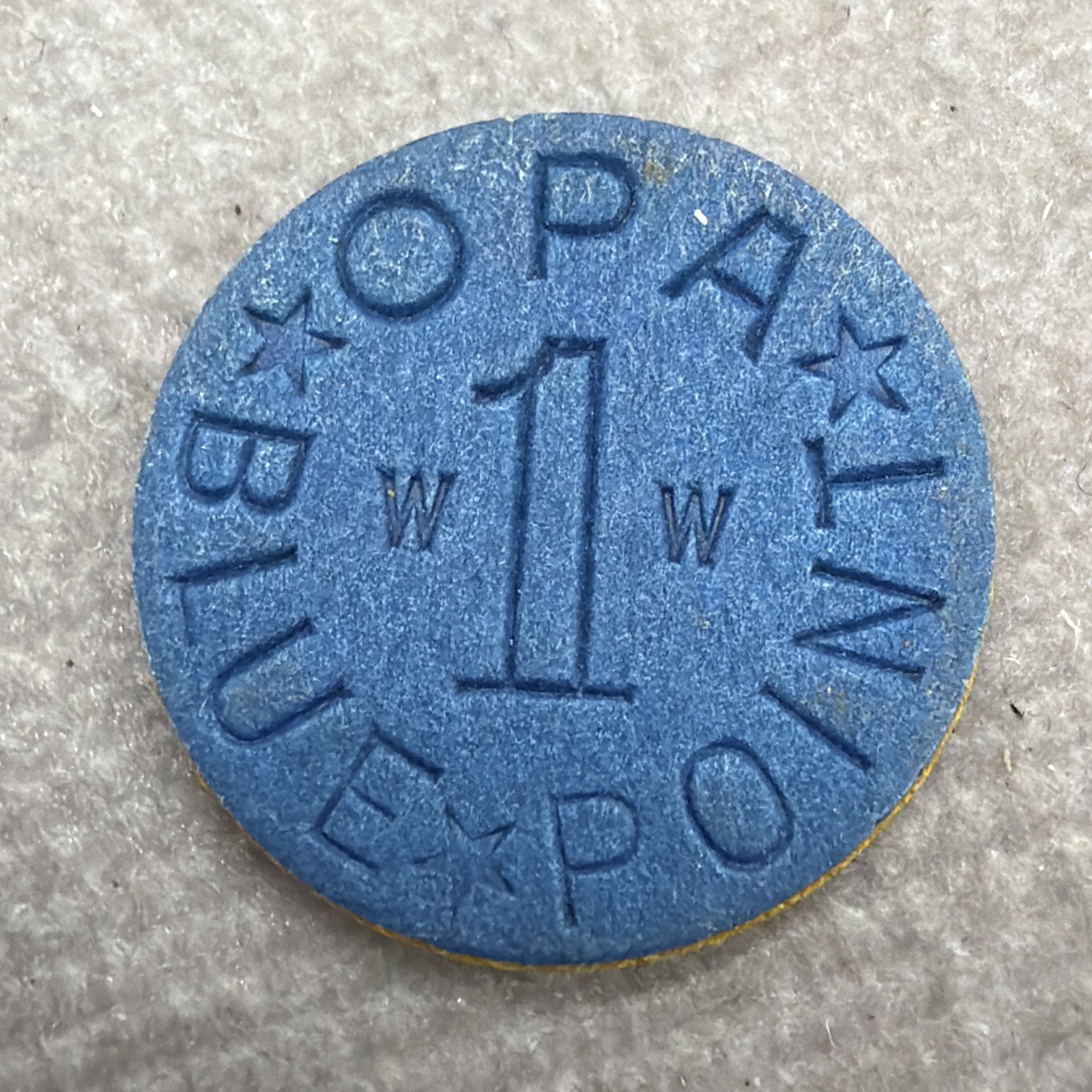 OPA WW Blue Ration Token 1940’s US Wartime Collectible War Coin WWII Vintage W-W