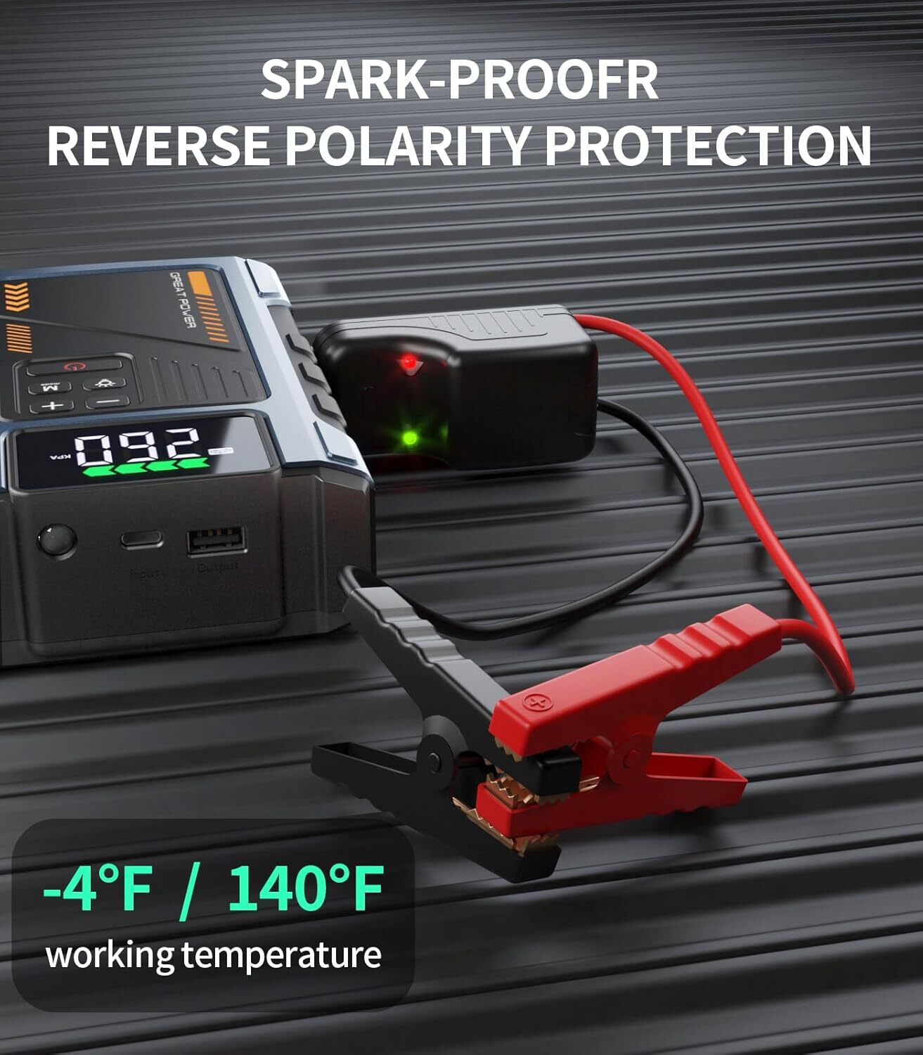 Jump Starter with Air Compressor 3000A with 150PSI Tire Inflator, Jump Box 12V