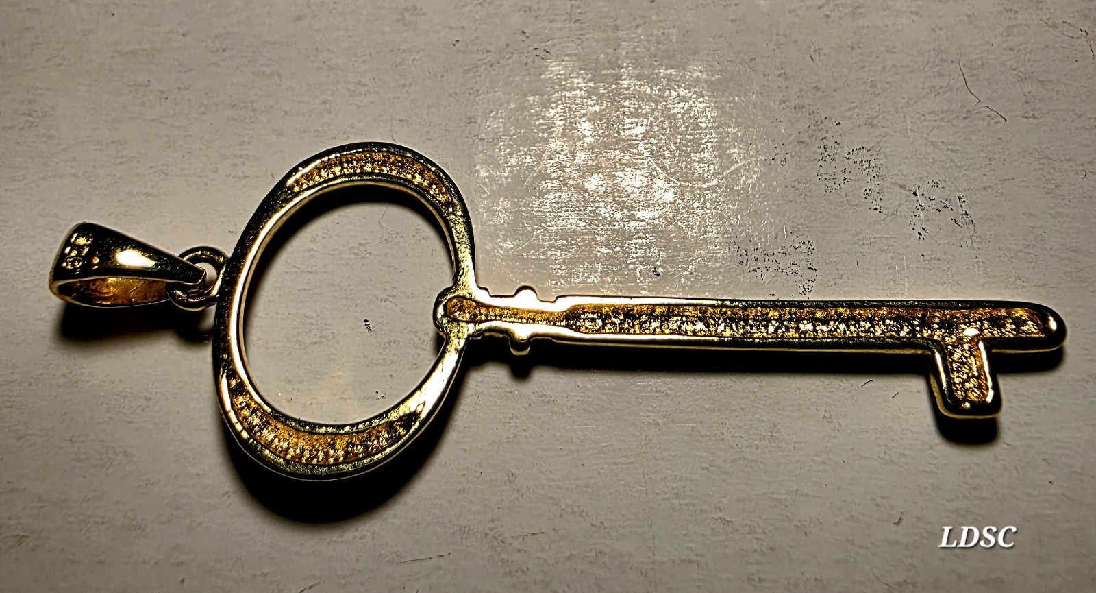 Gold Handcuff Key Antique Plated on 925 Silver ~ Pendant ~ Great PD Gift