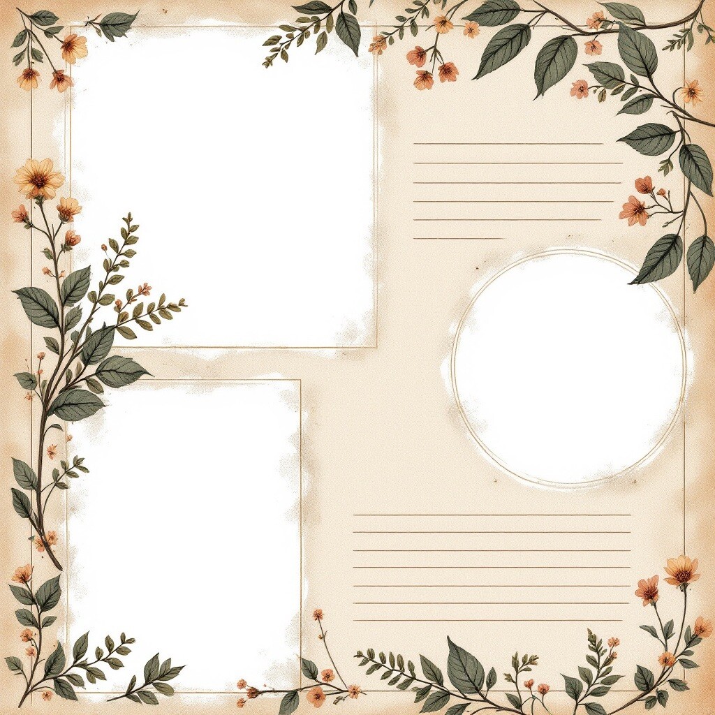 Premade Cardstock 12x12 Layouts Scrapbook set Of 2 Garden Printed
