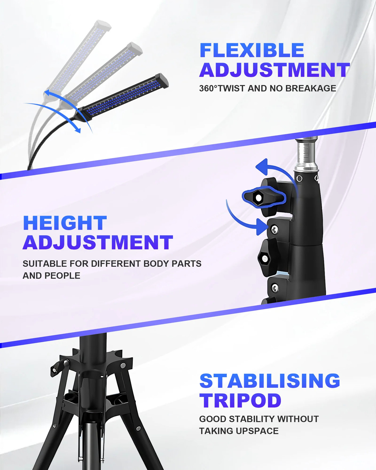 360° UV Tanning Lamp Blue Light Solarium Lamp Bronze Body Facial Tanning 432 LED