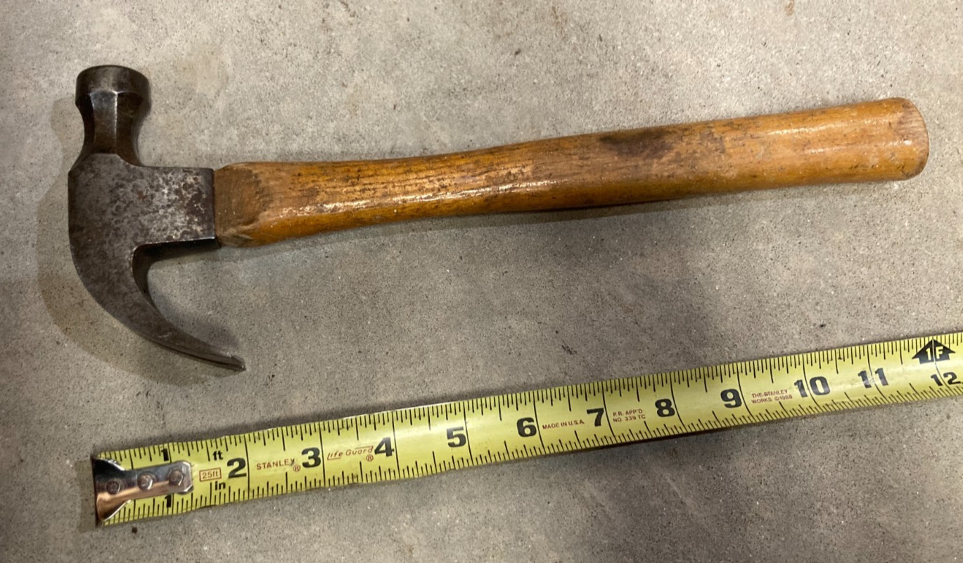 Vintage CRAFTSMAN VANADIUM Oval Logo Curved Claw Hammer Globemaster Handle USA