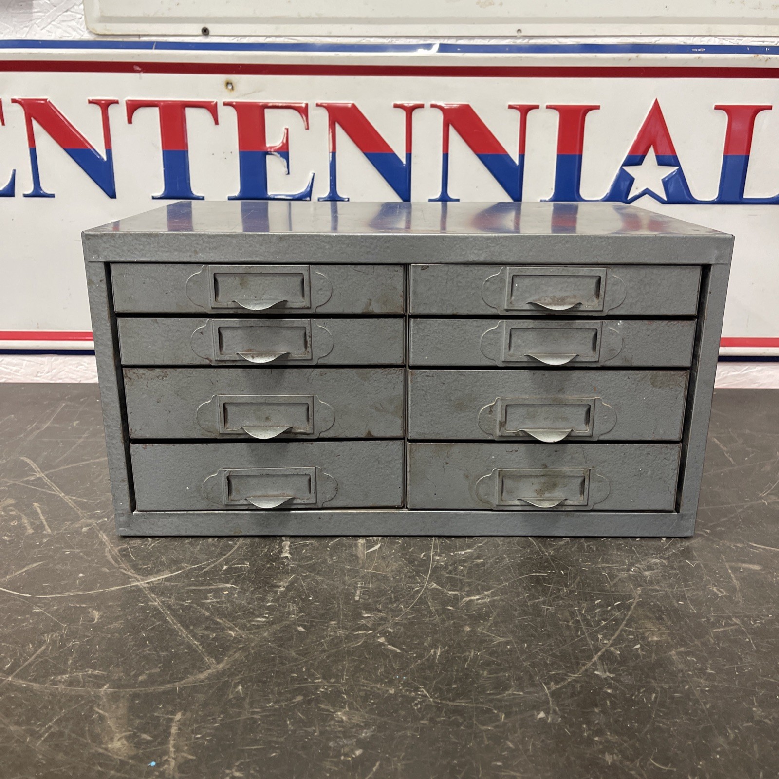 Vintage Craftsman Manufacturing Industrial Metal 8 Drawer Small Parts Cabinet