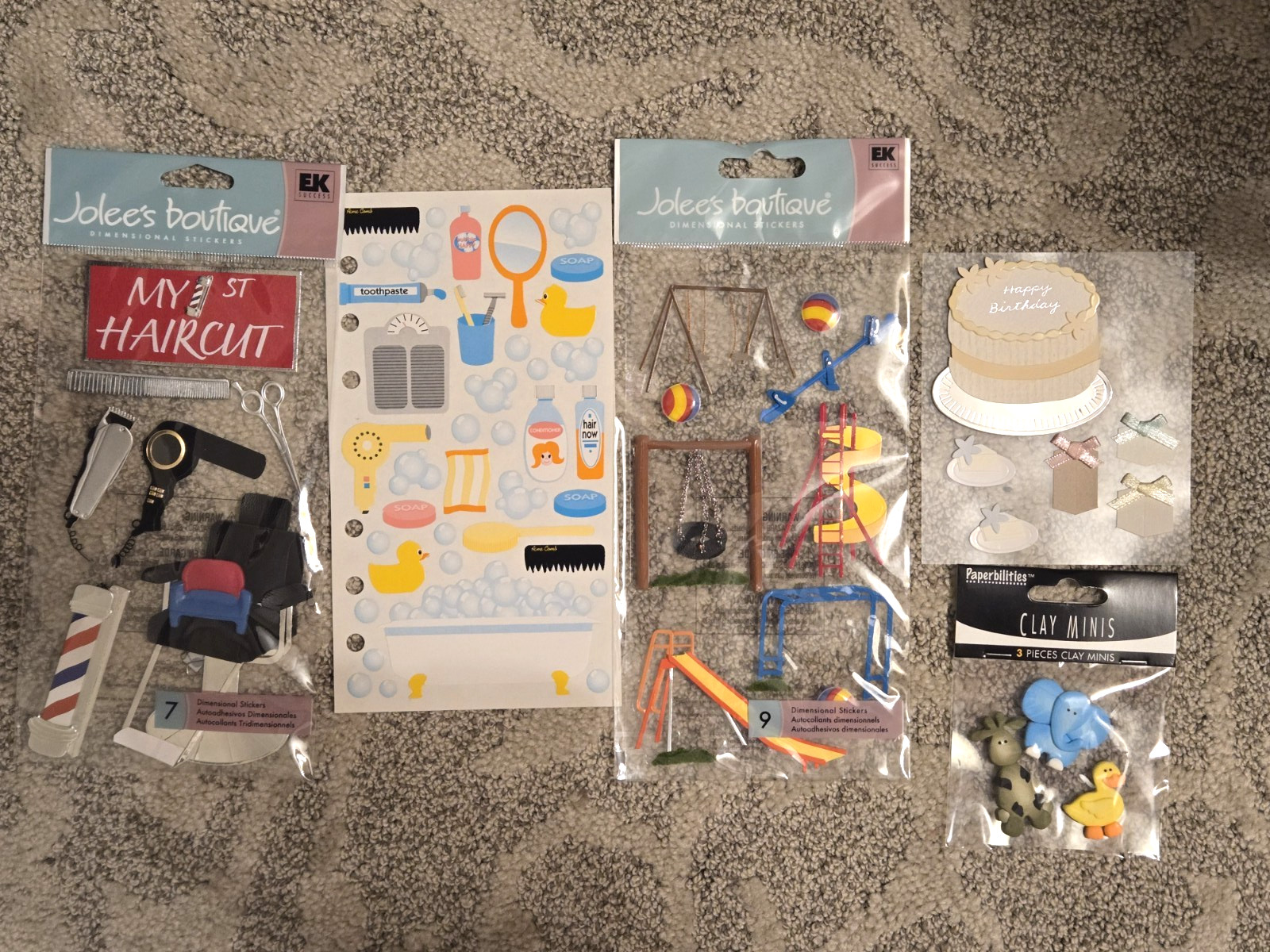 Baby Girl Stickers JOLEES/die cuts/newborn Scrapbook Lot