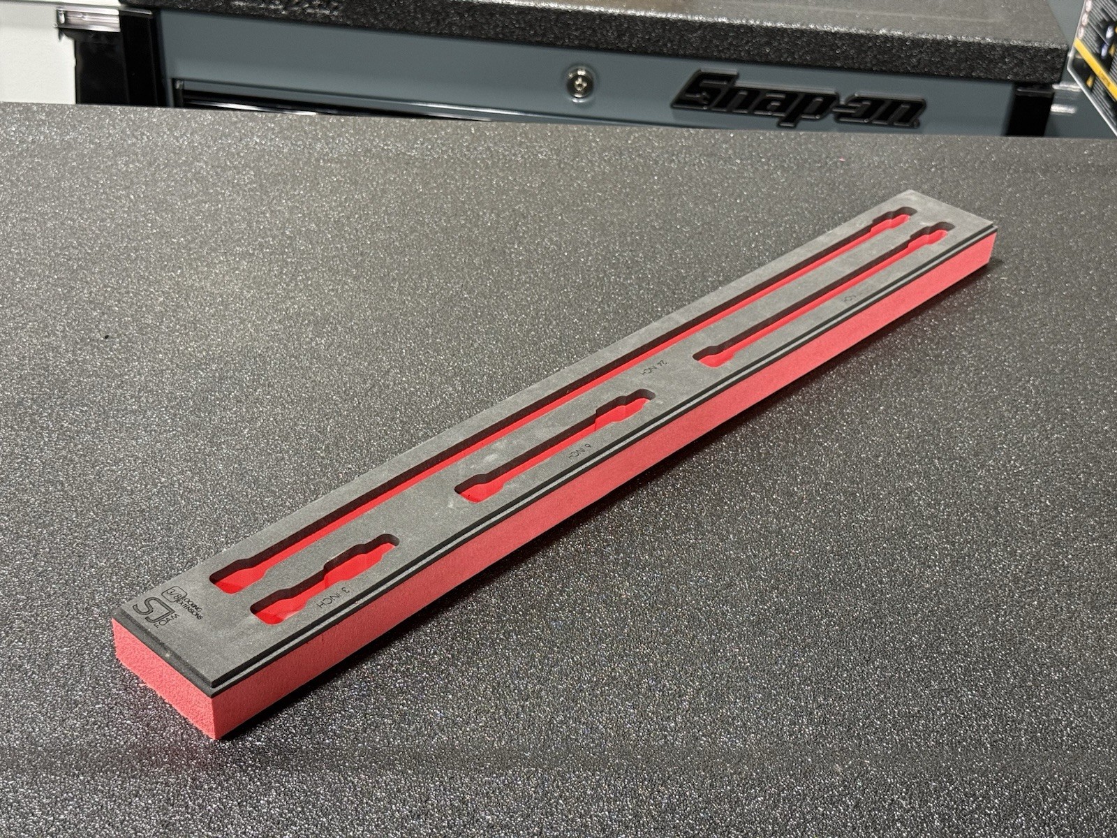 Foam Organizer For Various Snap-On 1/4 Drivers, Red And Black