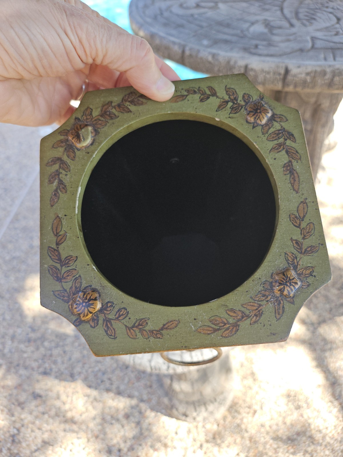 18" Octagonal Raised Japanese Asian Chinoiserie Umbrella Walking Stick Stand