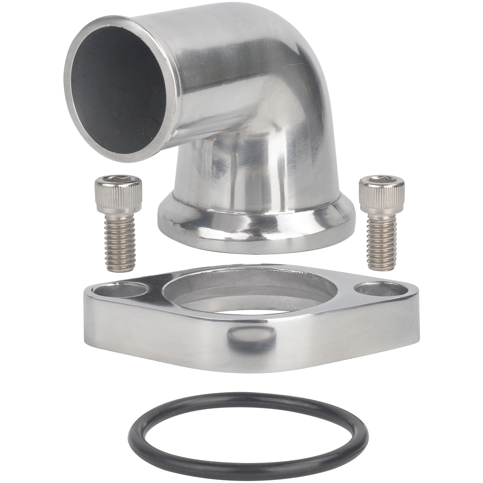 For SBC BBC Chevy 327 350 454 90° Polished Swivel Water Neck Thermostat Housing