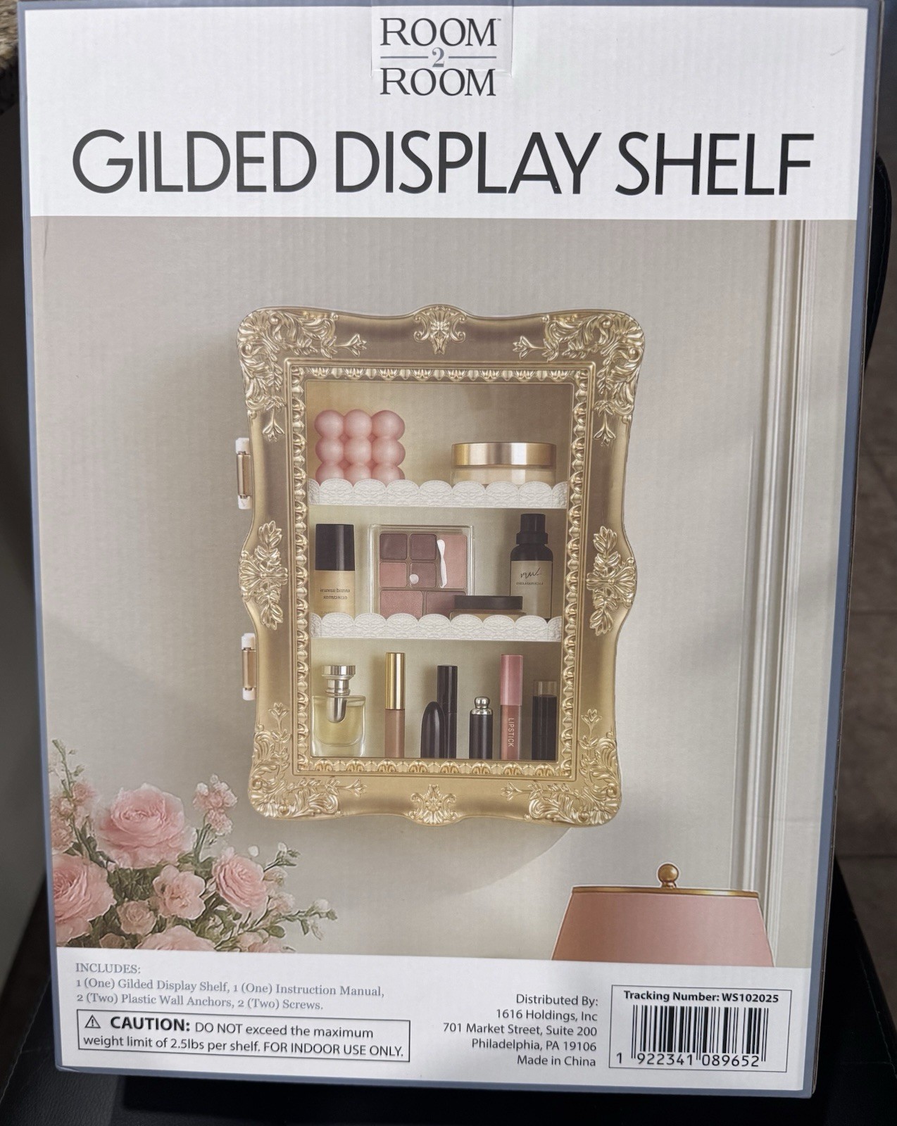 Gilded Display Shelf Five Below TikTok Viral Gold Brand New Room2Room FREE SHIP