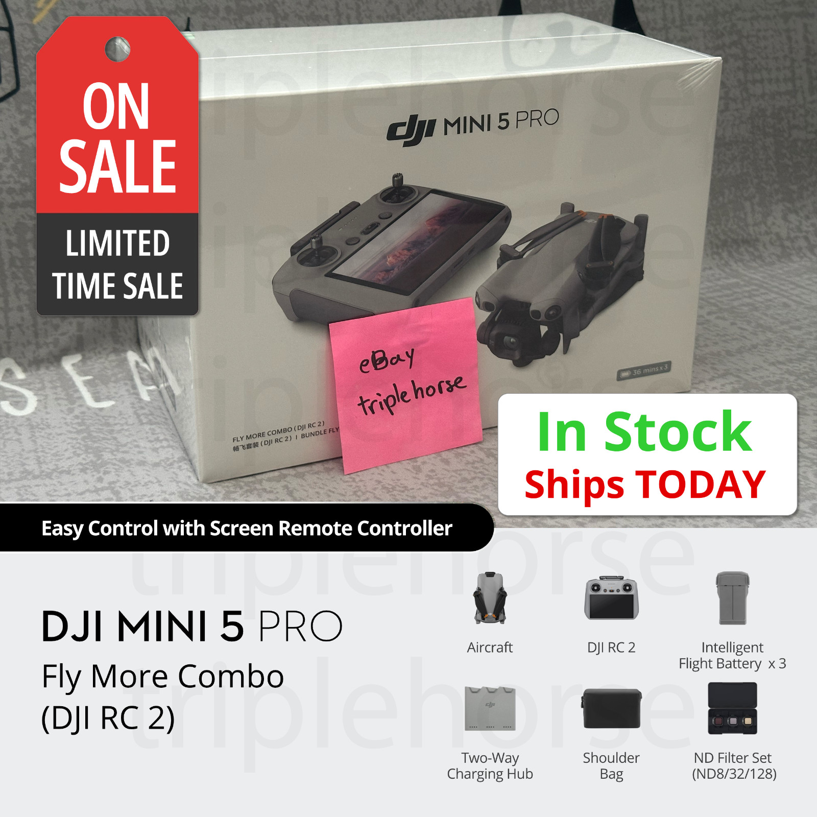 🔥 DJI Mini 5 Pro Fly More Combo (RC 2) ✈️ SHIPS SAME DAY FROM USA 🇺🇸