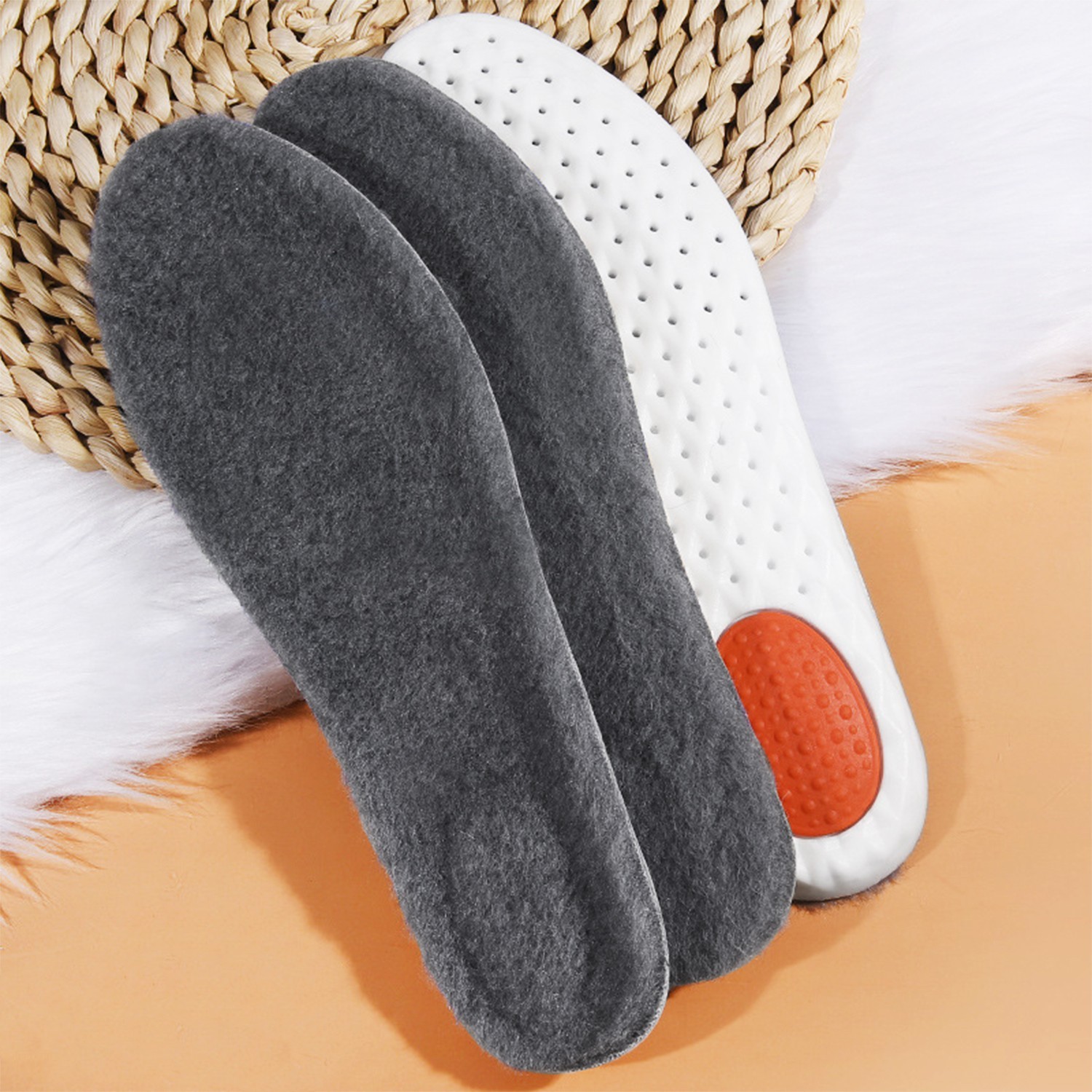 Premium Warm Thick Wool Fur Fleece Insoles Cozy & Fluffy Breathable Shoe Inserts