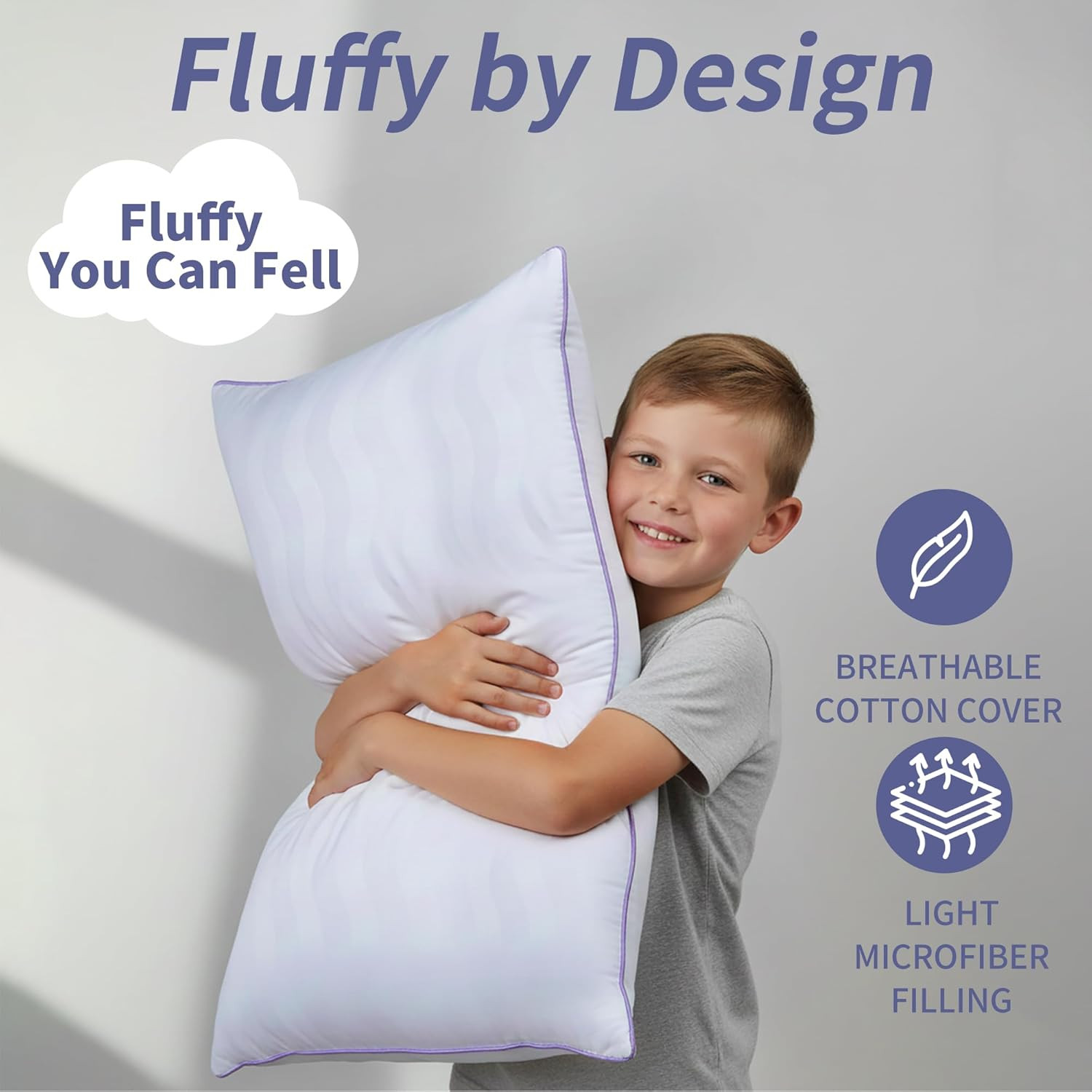 King Size Pillows Set of 2 - Hotel Collection Bed Pillows with down Alternative