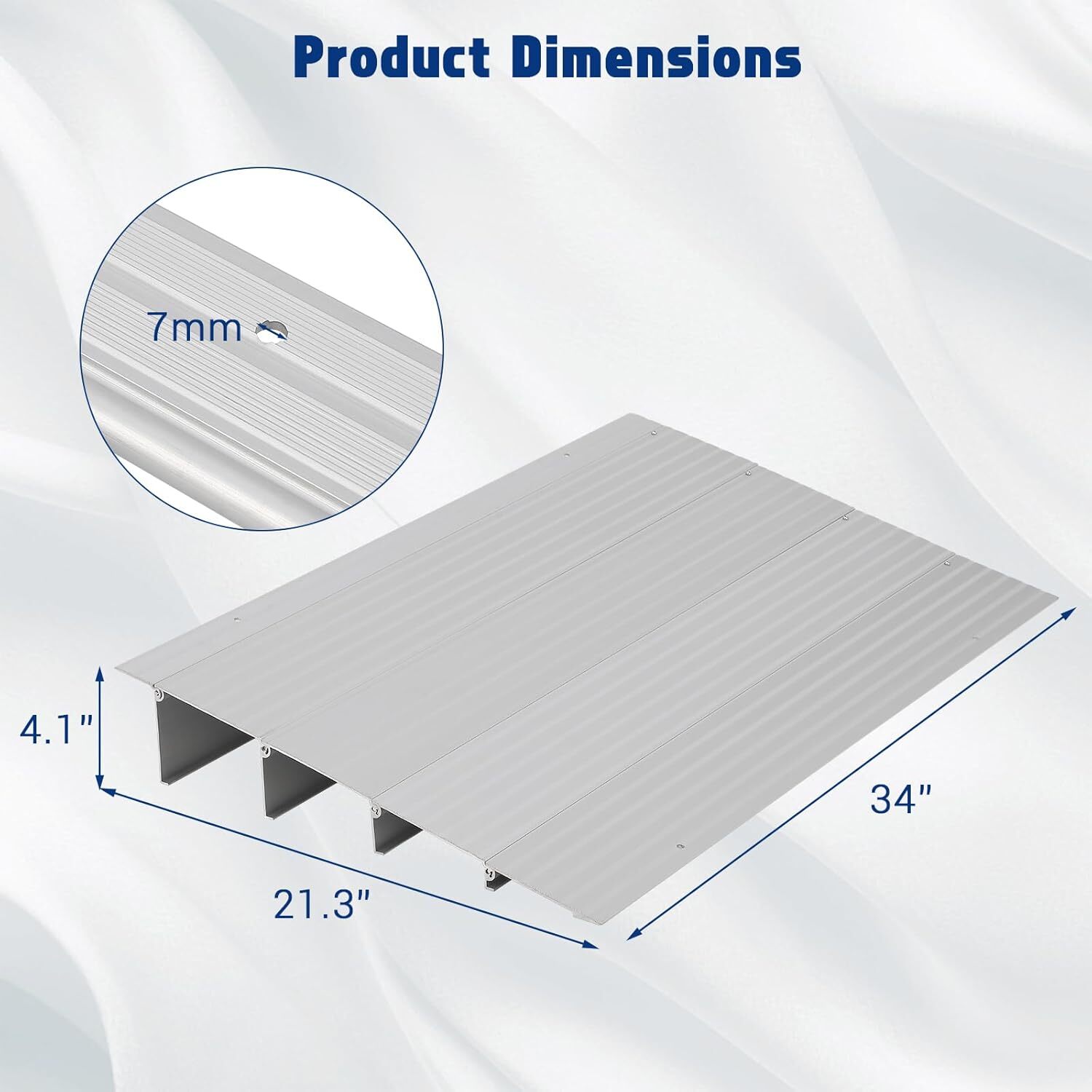 Adjustable Threshold Ramp 1"/2"/3"/4"/5" Rise Aluminum Door Ramp for Wheelchair
