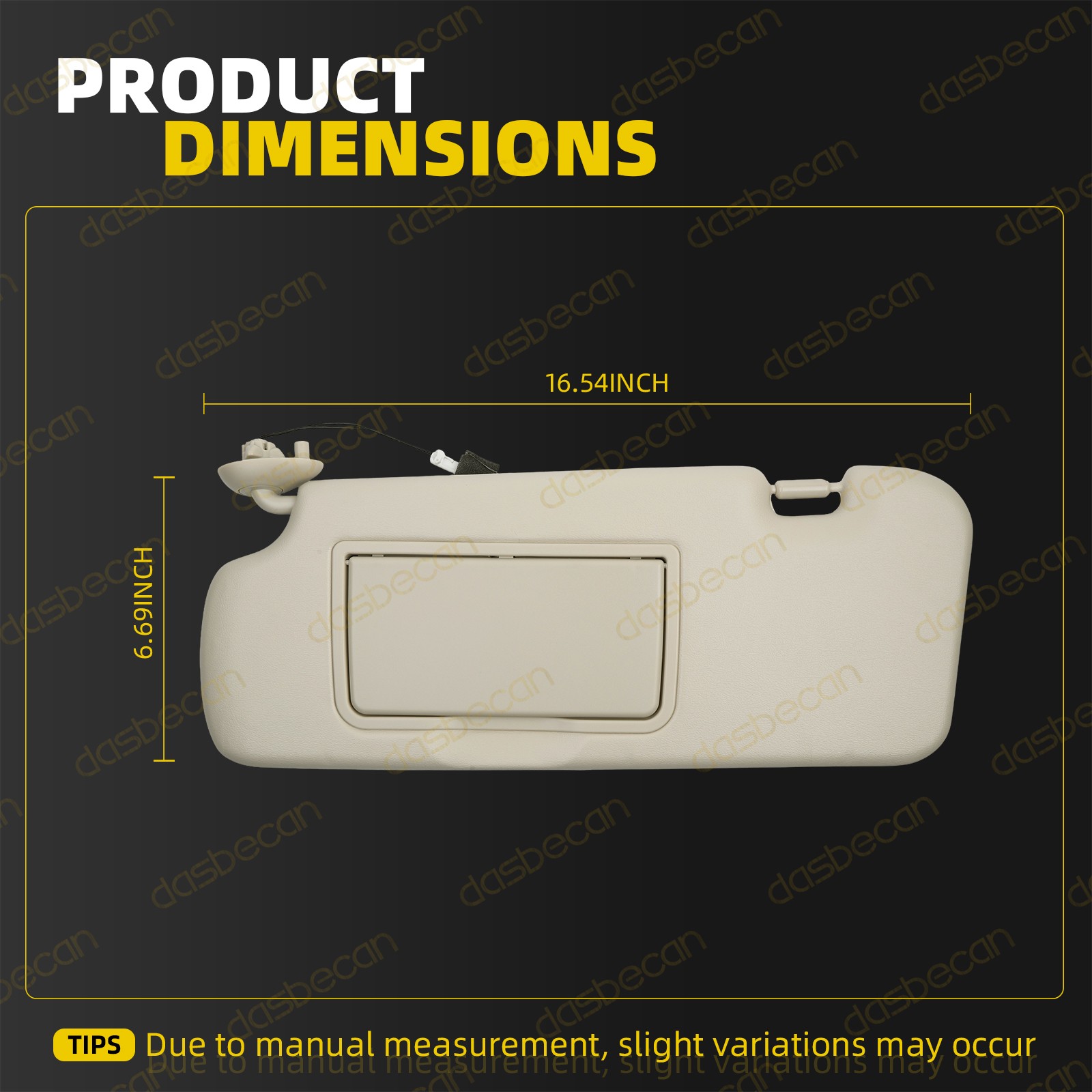 Left Driver Side Beige Sun Visor For Honda CR-V 2012-2016 W/ Light & Mirror