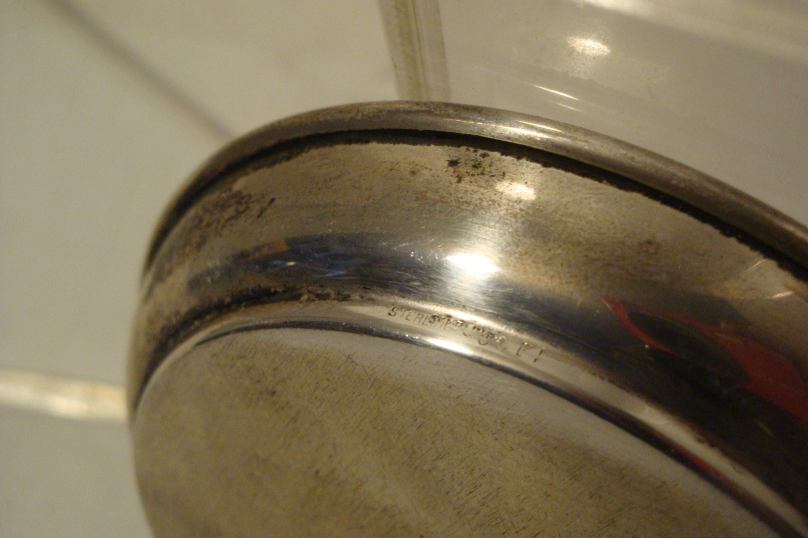 Vintage sterling silver drink coaster or butter pat monogrammed "R" 58 grams