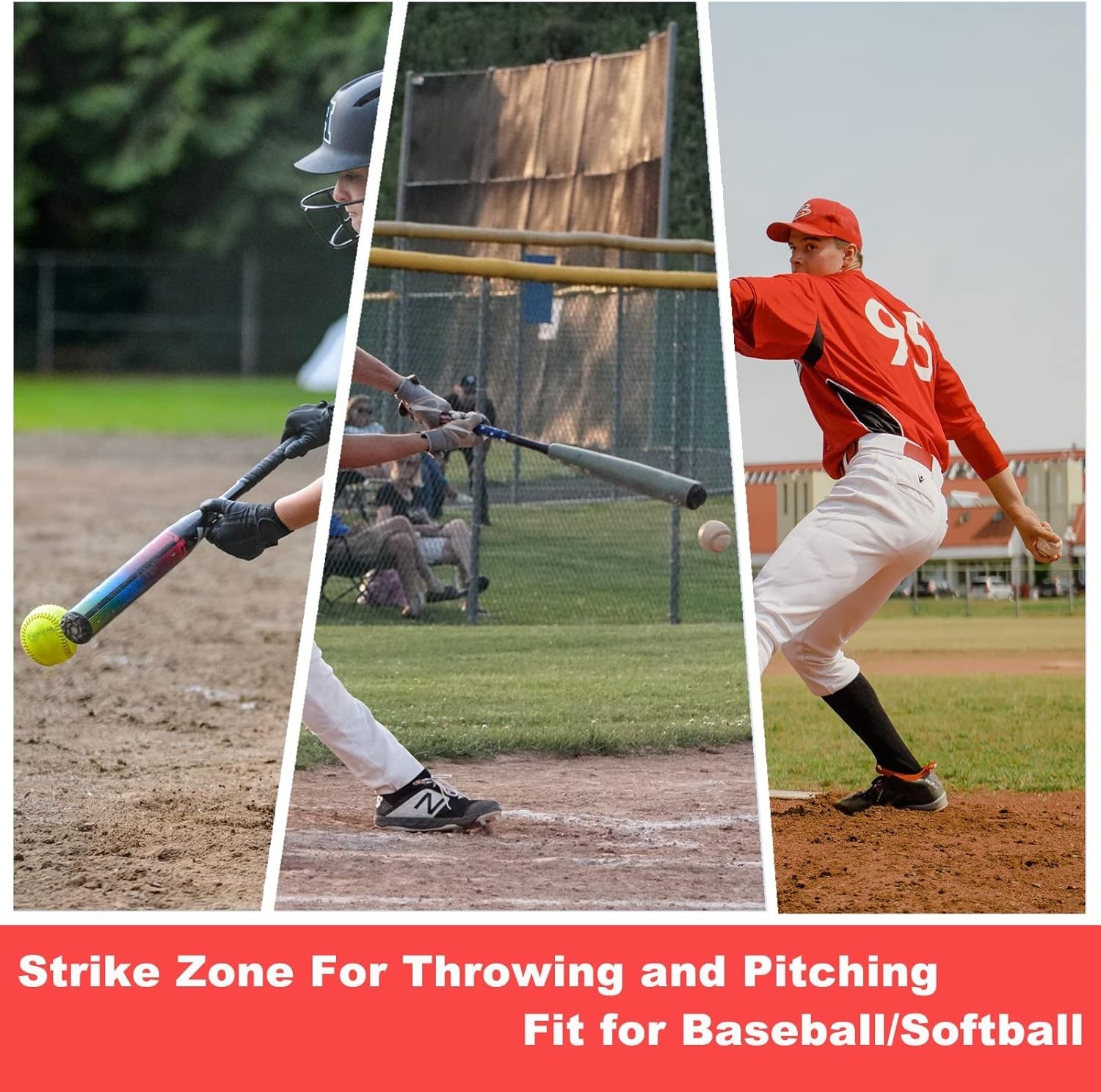 Strike Zone Target for Baseball Softball net, Throwing Pitching Hitting Batti...