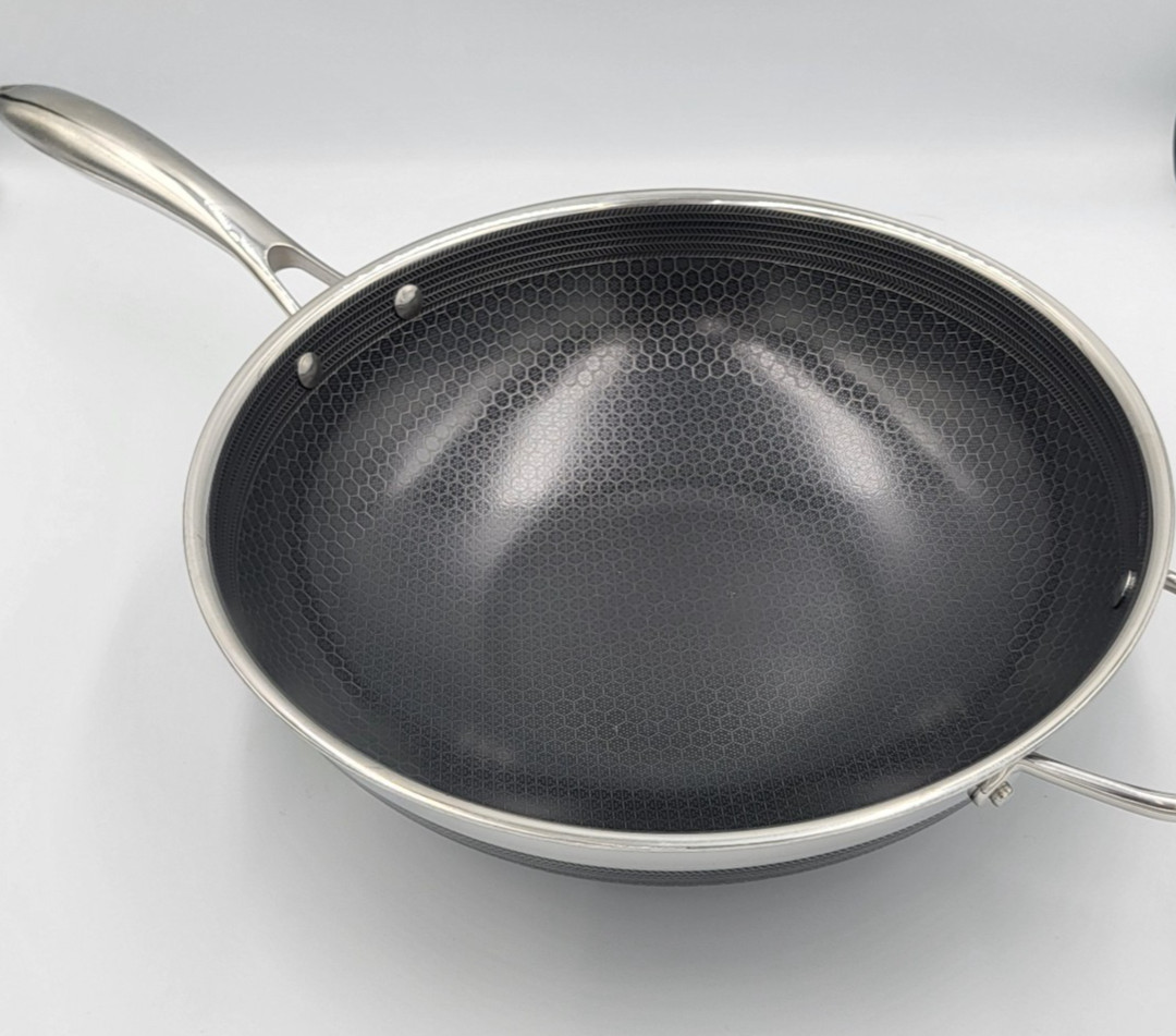 HexClad 12" WOK 12-Inch Hybrid Nonstick Pan - NO Lid - Used Good Condition