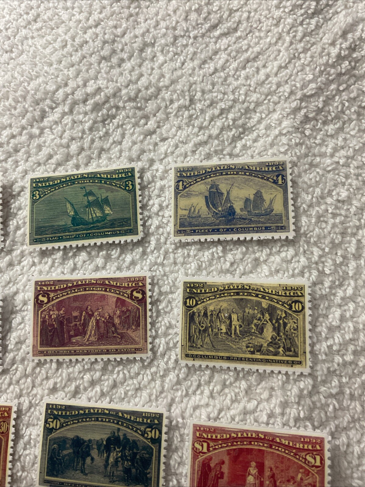 United States-(1893)-COLUMBUS-COMPLETE SET OF 16 STAMPS-REPRODUCTION.