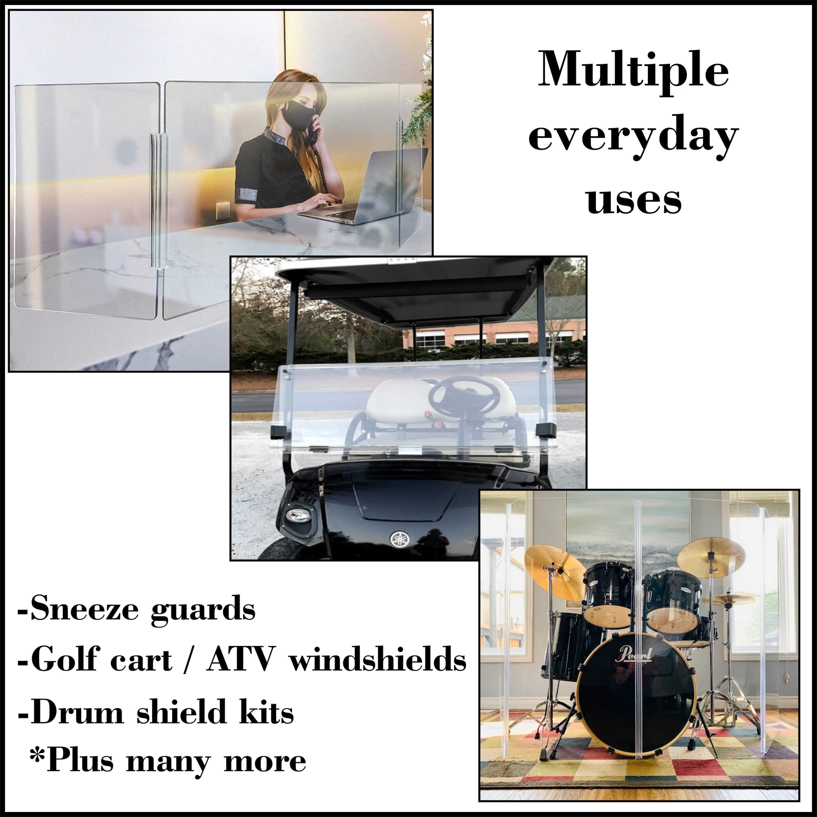 Clear PVC Piano Style LIVING HINGE for 1/4" (6mm) Material: No Screws or Glue