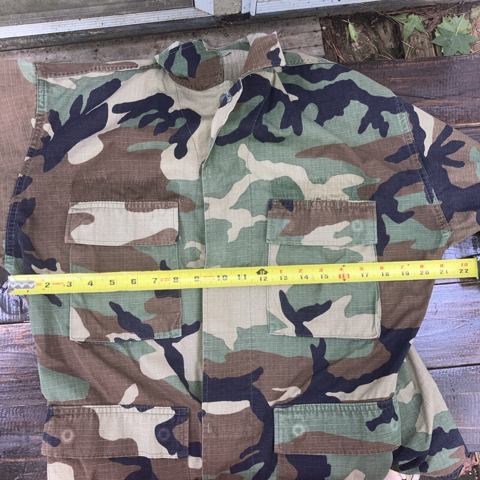 VTG USGI M81 Woodland Camo BDU Shirt, Army Military Uniform Medium Short