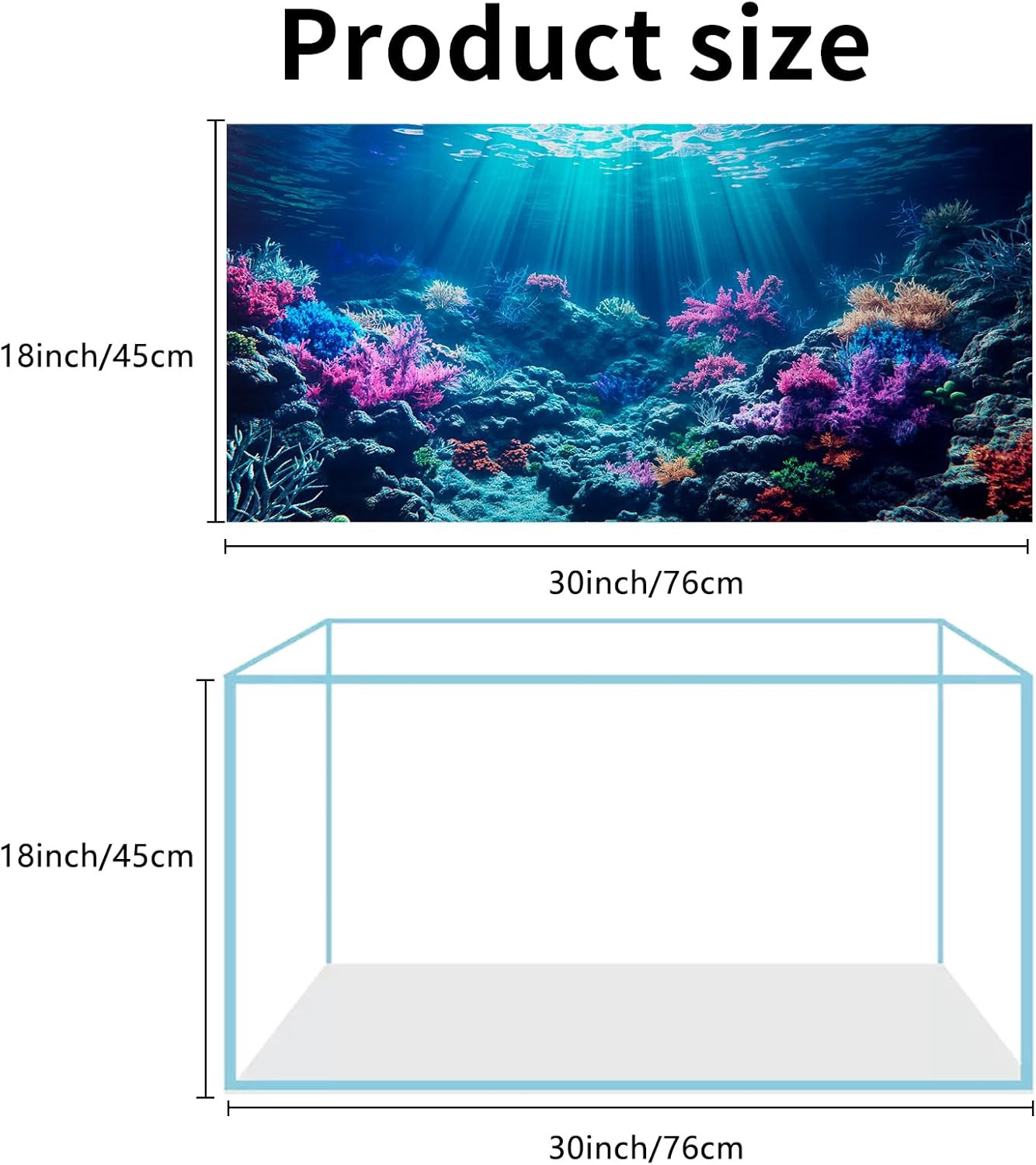 3 Pack Aquarium Background, 30x18 inches Polyester Aquarium Background, Cloth Fi