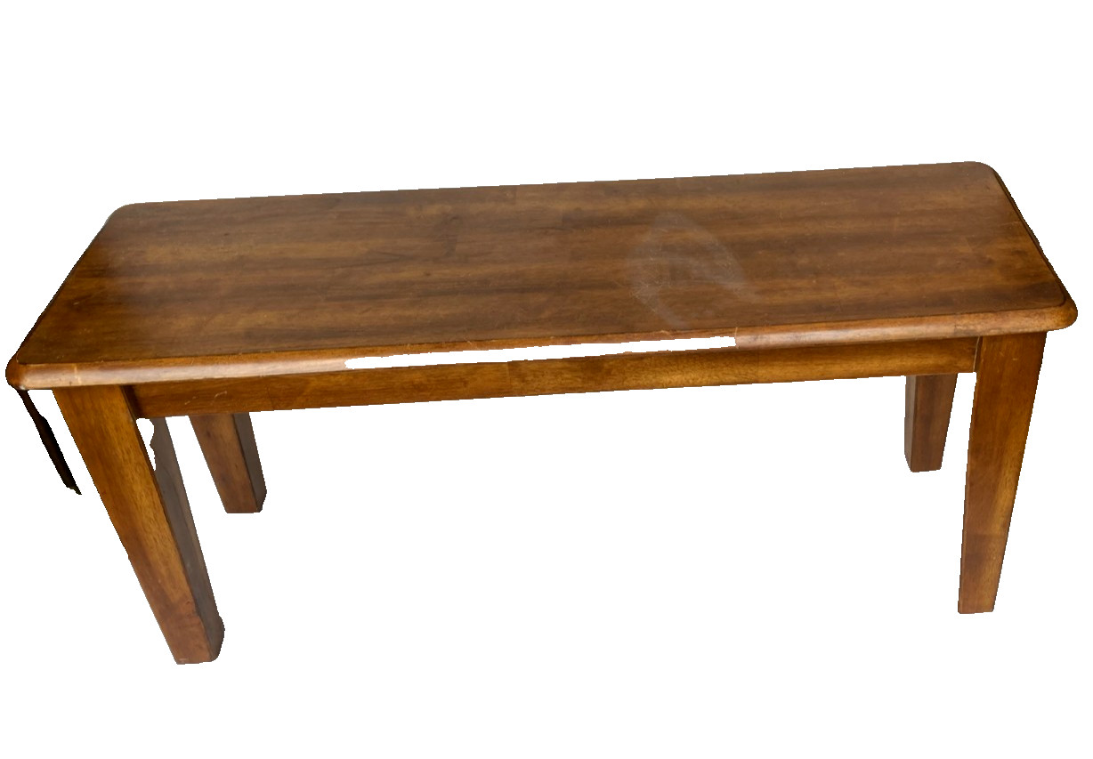 VINTAGE WALNUT SOLID WOOD 41" LONG WINDOW TWO SEATER BENCH - NICE!!