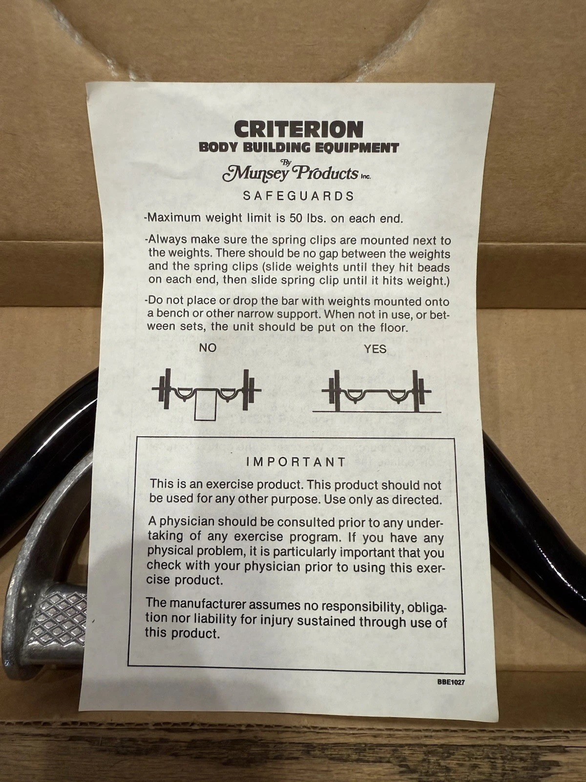 Vintage Gaspari Curl Bar. New In Box. 1” Curl Bar