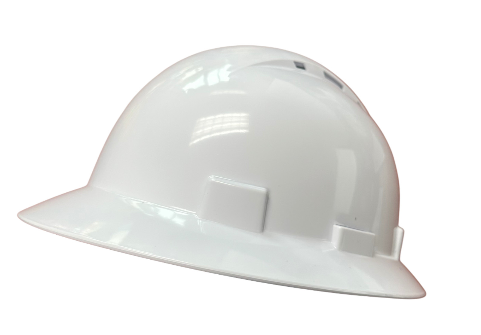 6 Points White Full Brim Hard Hat with with Fas-trac Suspension