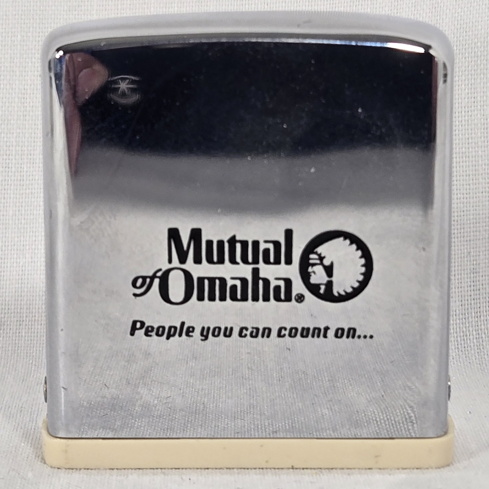 Zippo Mutual Of Omaha Metal Pill Box Vintage Advertising Tobacciana Promo Item