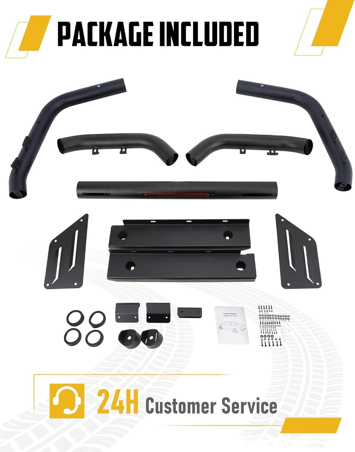 Roll Bar Fits for Toyota Tacoma 2005-2025 with Light Mounting Bracket Heavy Duty