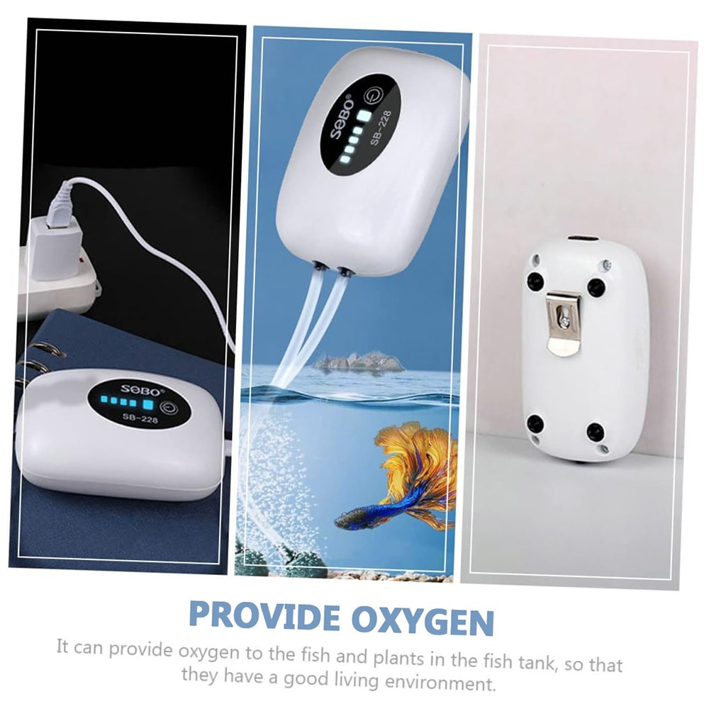 Air Pump Aerator Oxygen Pump Portable USB Rechargeable Air Bubbler For Fish Tank