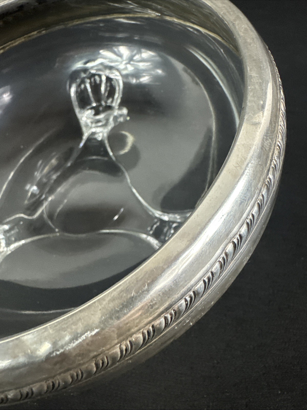 Weidlich Sterling 8319 Crystal 3 Footed Bowl 5.5” c1930s