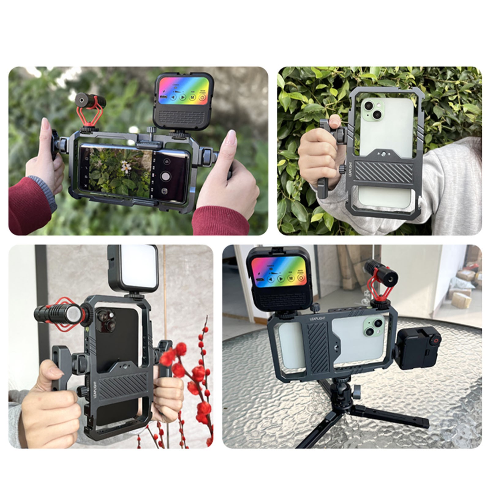 Universal Phone Cage,Video Rig Kit w/ Remote Handles for iPhone 17 16 1 Handheld