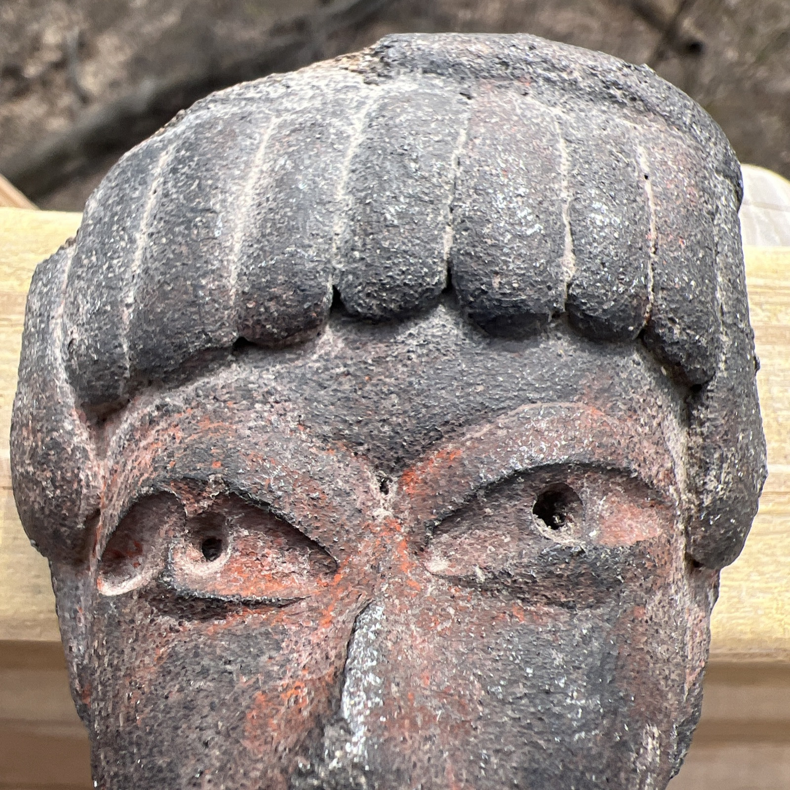 Carved STONE HEAD/EFFIGY May Be Mayan