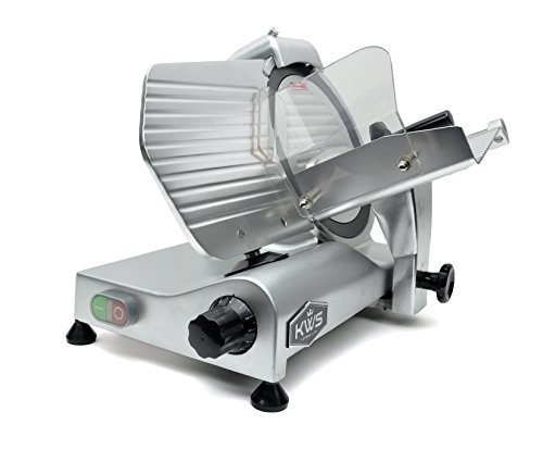 KWS Premium Commercial 320W Electric Meat Slicer 10" with Teflon Blade