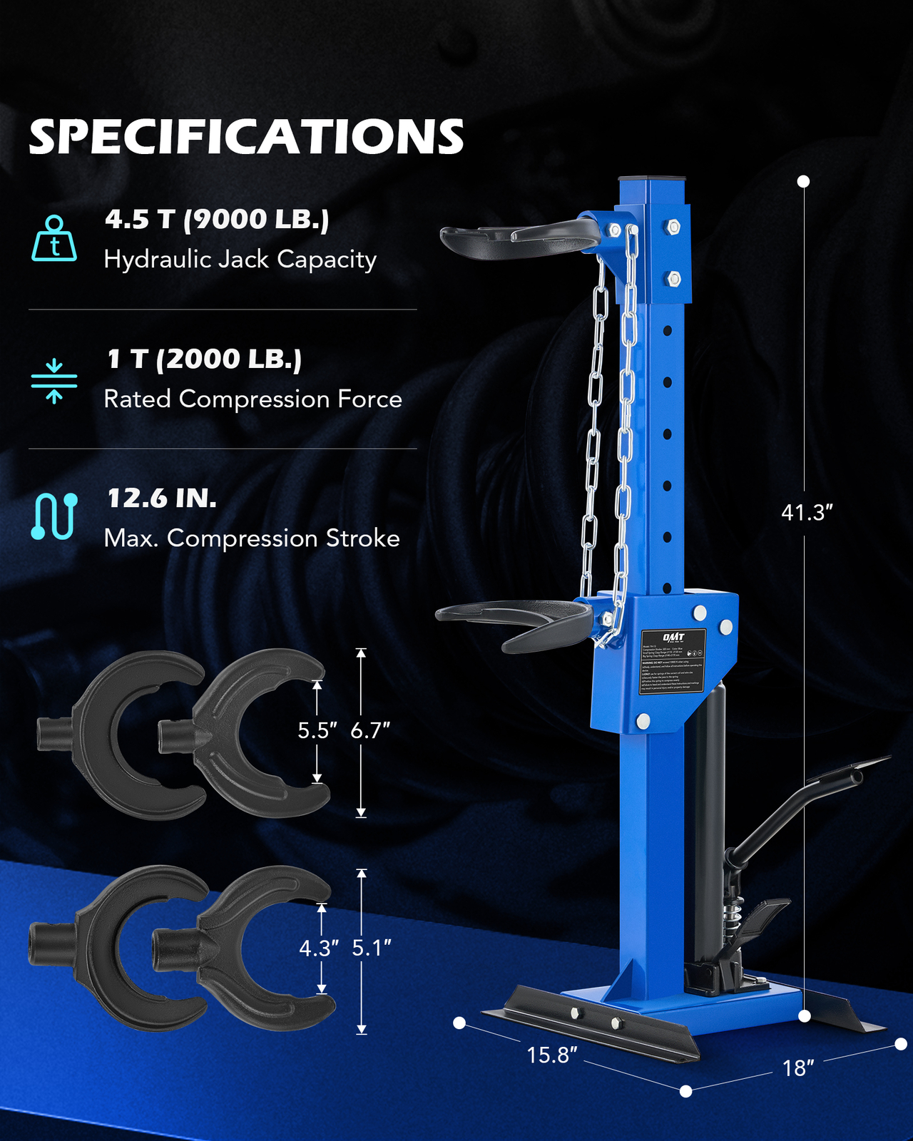 OMT Strut Spring Compressor 4.5 T Hydraulic Jack Coil Spring Compressor Tool