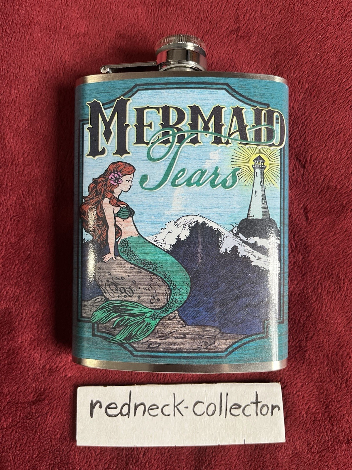 NEW Stainless Steel Flask "Mermaid Tears" 8 Oz Liquor Flask RETRO MERMAID Flask