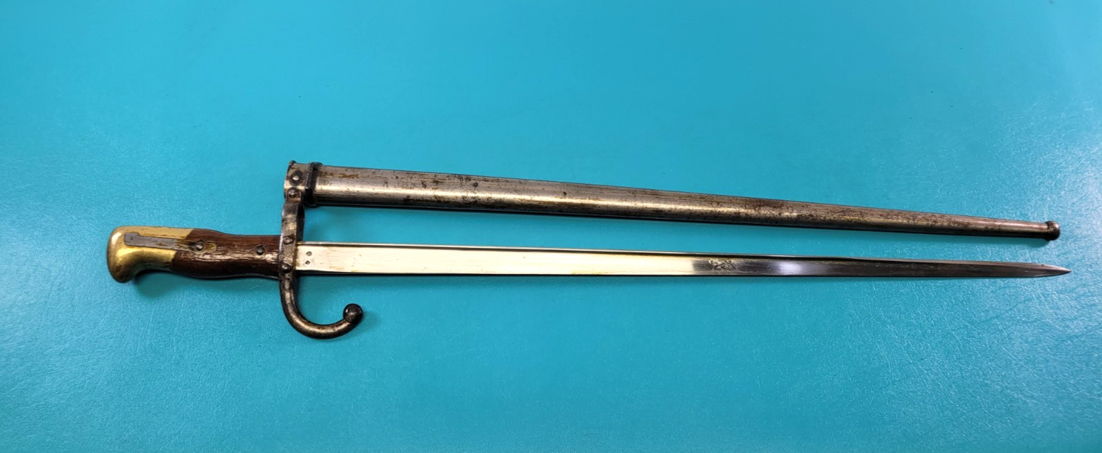 French Military Model 1874 Gras Rifle Bayonet Sword + Match S/N# Scabbard TR1033