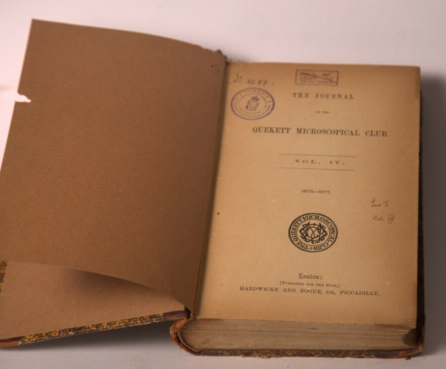 1877 quekett microscopical club ANTIQUE book journal vol.4