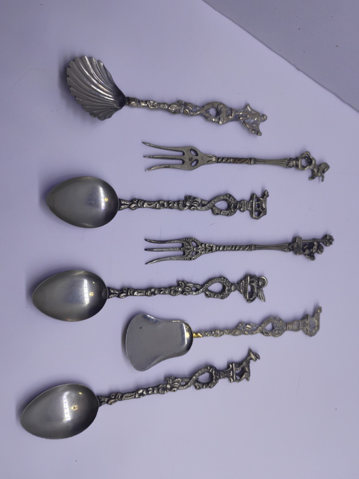 Vtg Figural Ornate Spoons Disney Italy Floral Pewter Silver Plate & More 25