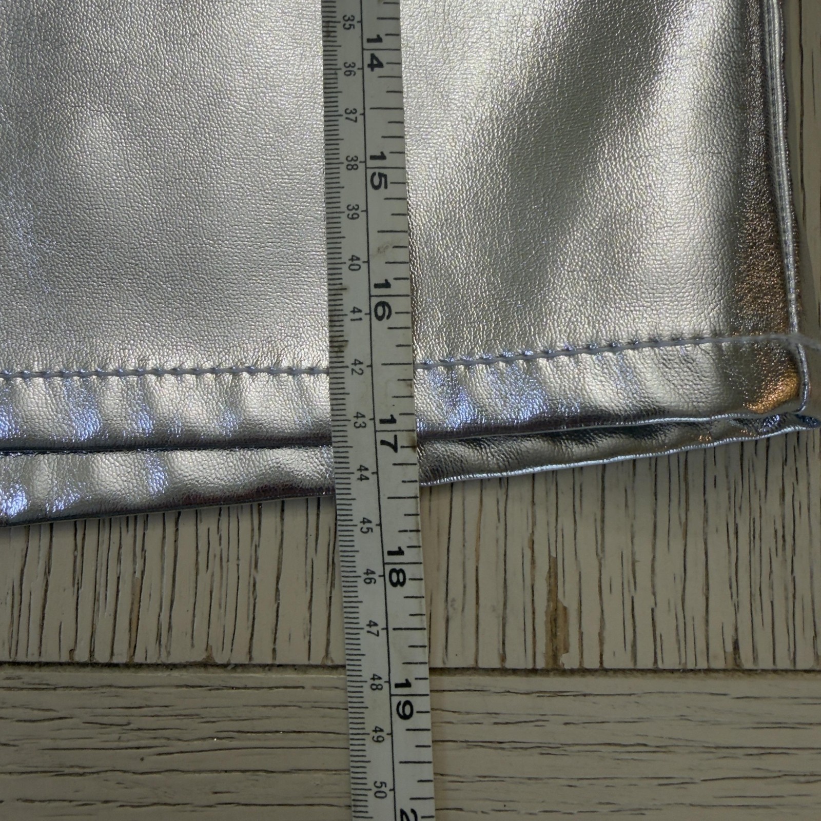 LOFT Skirt Womens 10 Silver Metallic Denim Mini Pockets Zip Casual Party