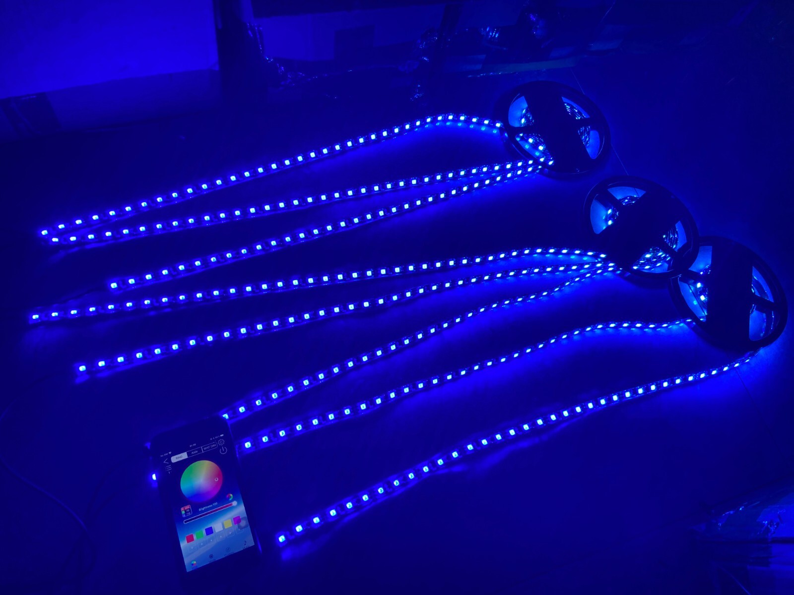 Tinted Blackout x8PCS 4FT APP+Remote CHASING Dream Color Strips Slingshot Lights