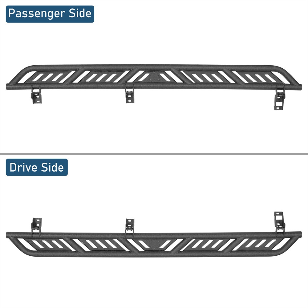 Pair Side Steps Running Boards Slider Rails For 2007-2021 Toyota Tundra CrewMax