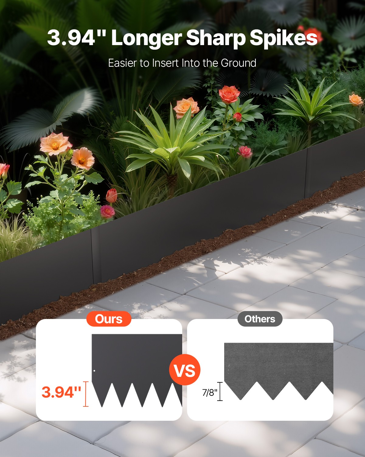 VEVOR Steel Landscape Edging 4 Packs 40 x 12in Rust-Resistant Garden Edging