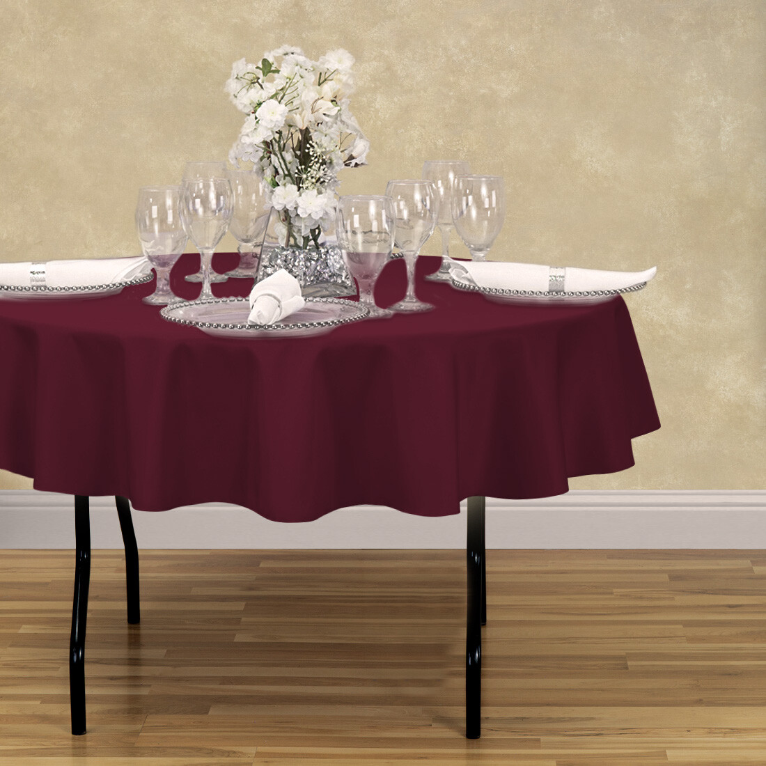 LinenTablecloth 70 in. Round Polyester Tablecloths, 30 Colors! Event & Wedding